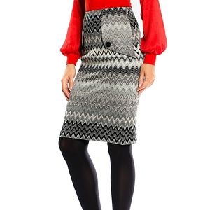 PENCIL SKIRT STRETCH OFFICE PRINTED MADE IN EUROPE